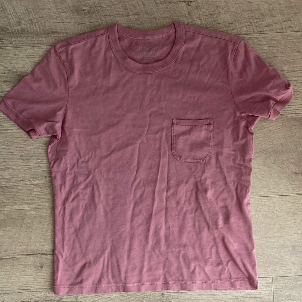 Outerknown Mauve Orchid Color Sojourn Short Sleeve Tee XS NWOT